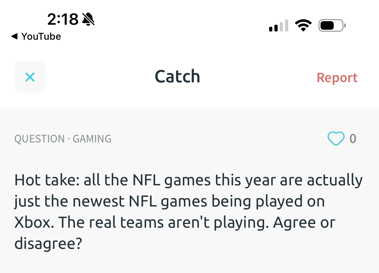 One of the “throws” that I encountered in the Throw app that really made me scratch my head. I’d love to see what evidence OP has to support their stance in this incredibly important matter.
